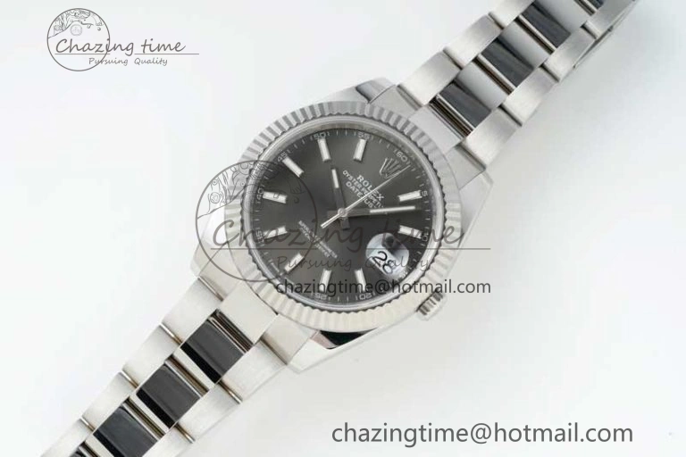 DateJust 41 126334 NTF 1:1 Best Edition 904L Steel Gray Stick Dial on Oyster Bracelet VR Youthful 2283