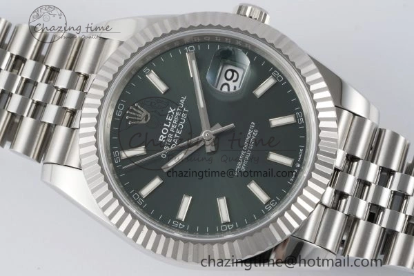 Cozy DateJust 41 126334 NTF 1:1 Best Edition 904L Steel Green Stick Dial on Jubilee Bracelet VR 2155