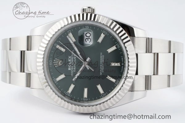 DateJust 41 126334 NTF 1:1 Best Edition 904L Steel Green Stick Dial on Oyster Bracelet VR NewStyle 2154