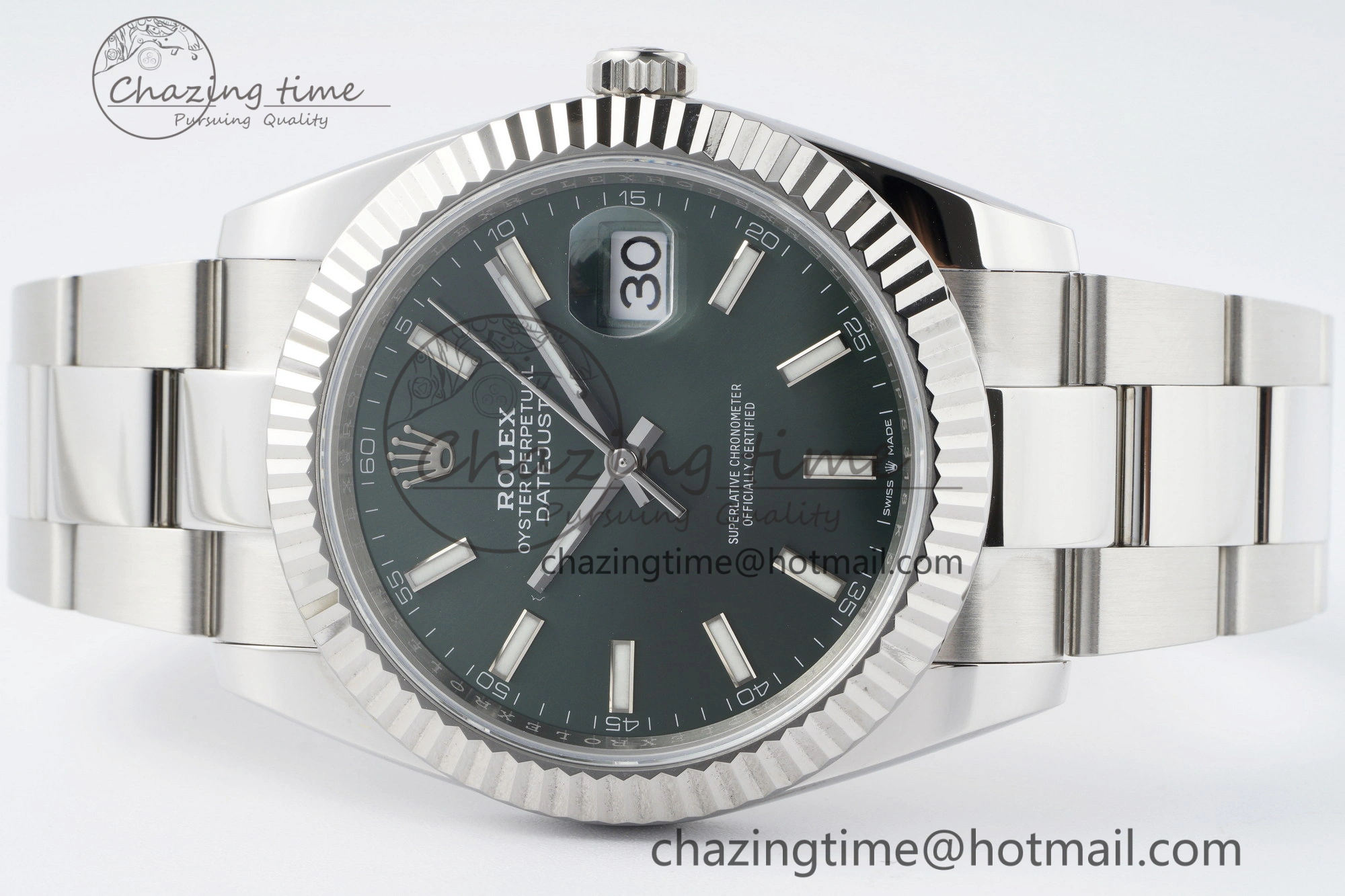 DateJust 41 126334 NTF 1:1 Best Edition 904L Steel Green Stick Dial on Oyster Bracelet VR NewStyle 2154