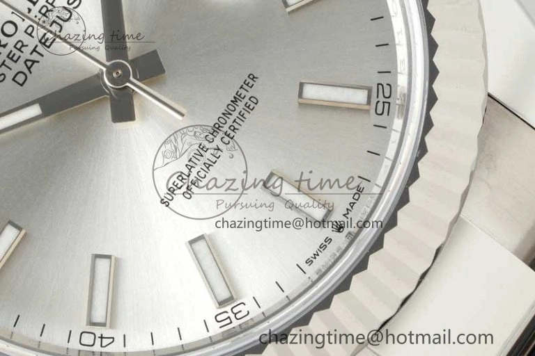 DateJust 41 126334 NTF 1:1 Best Edition 904L Steel Silver Stick Dial on Oyster Bracelet VR Contemporary 2282