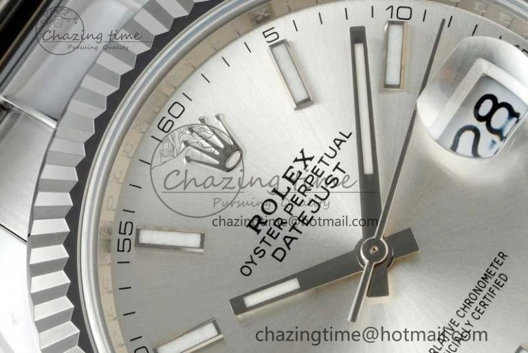DateJust 41 126334 NTF 1:1 Best Edition 904L Steel Silver Stick Dial on Oyster Bracelet VR Contemporary 2282