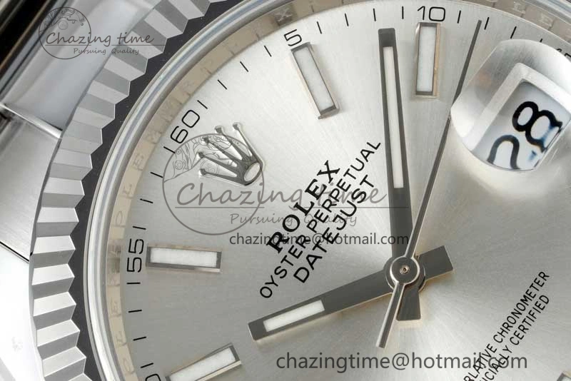 DateJust 41 126334 NTF 1:1 Best Edition 904L Steel Silver Stick Dial on Oyster Bracelet VR Contemporary 2282