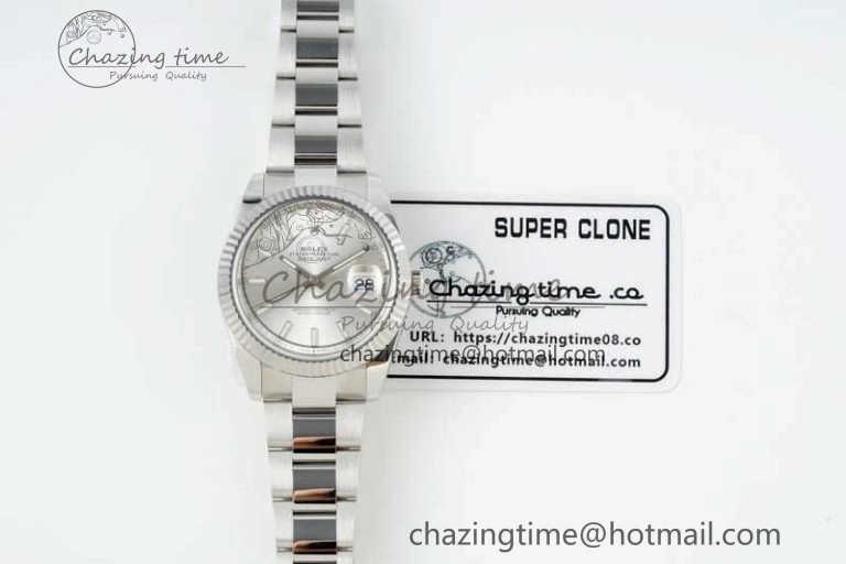 DateJust 41 126334 NTF 1:1 Best Edition 904L Steel Silver Stick Dial on Oyster Bracelet VR Contemporary 2282