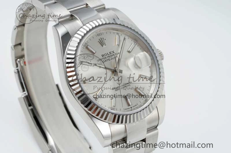 DateJust 41 126334 NTF 1:1 Best Edition 904L Steel Silver Stick Dial on Oyster Bracelet VR Contemporary 2282