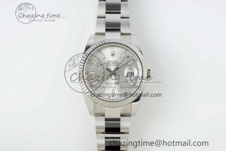 DateJust 41 126334 NTF 1:1 Best Edition 904L Steel Silver Stick Dial on Oyster Bracelet VR Contemporary 2282