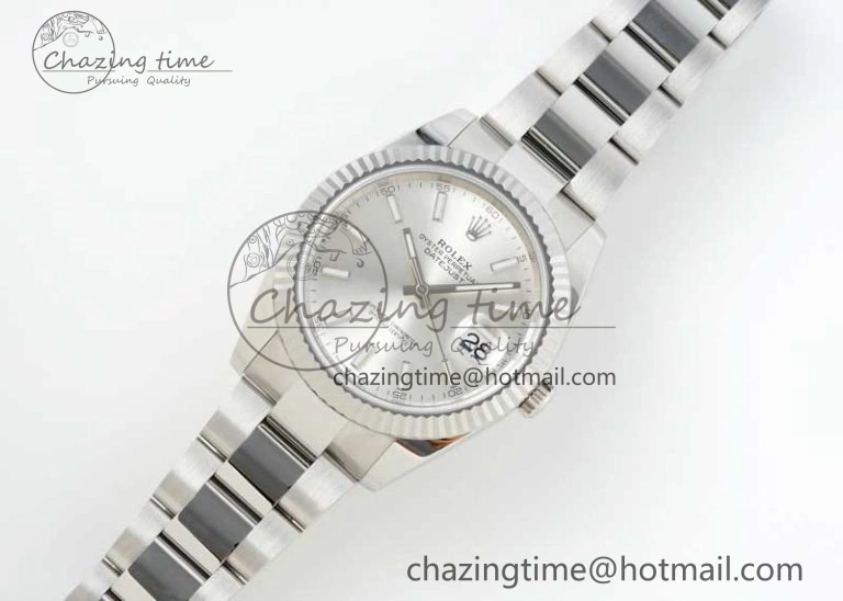 DateJust 41 126334 NTF 1:1 Best Edition 904L Steel Silver Stick Dial on Oyster Bracelet VR Contemporary 2282