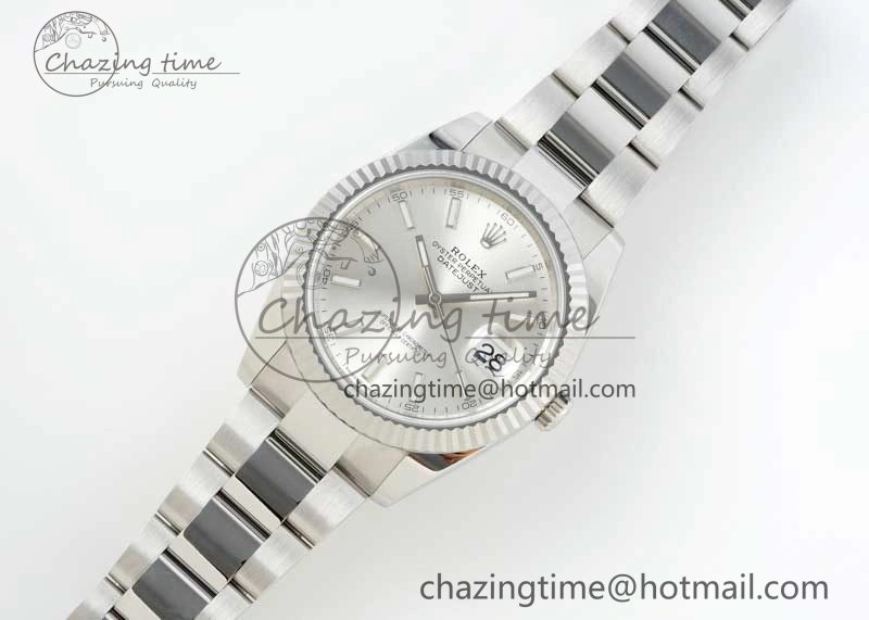 DateJust 41 126334 NTF 1:1 Best Edition 904L Steel Silver Stick Dial on Oyster Bracelet VR Contemporary 2282