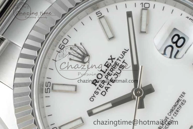 Chic DateJust 41 126334 NTF 1:1 Best Edition 904L Steel White Stick Dial on Oyster Bracelet VR 2281