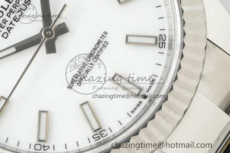 Chic DateJust 41 126334 NTF 1:1 Best Edition 904L Steel White Stick Dial on Oyster Bracelet VR 2281