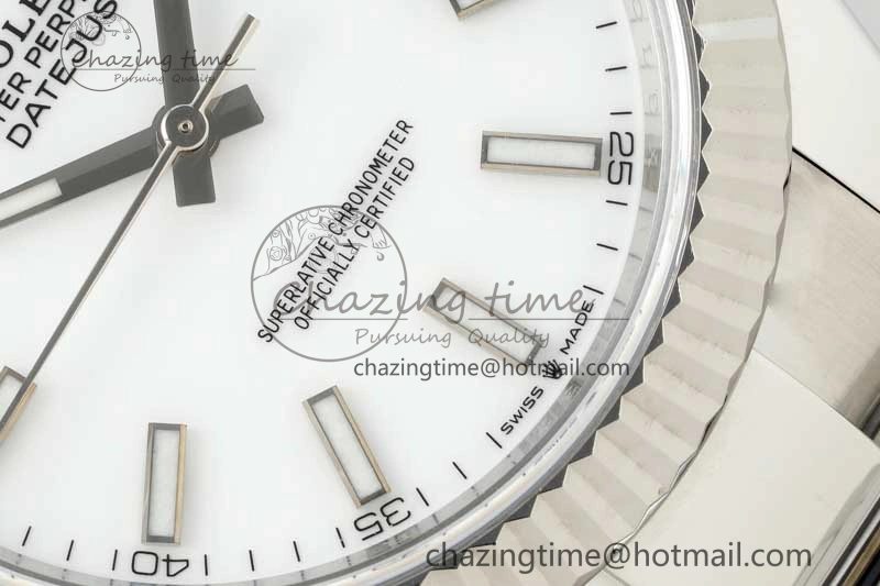 Chic DateJust 41 126334 NTF 1:1 Best Edition 904L Steel White Stick Dial on Oyster Bracelet VR 2281