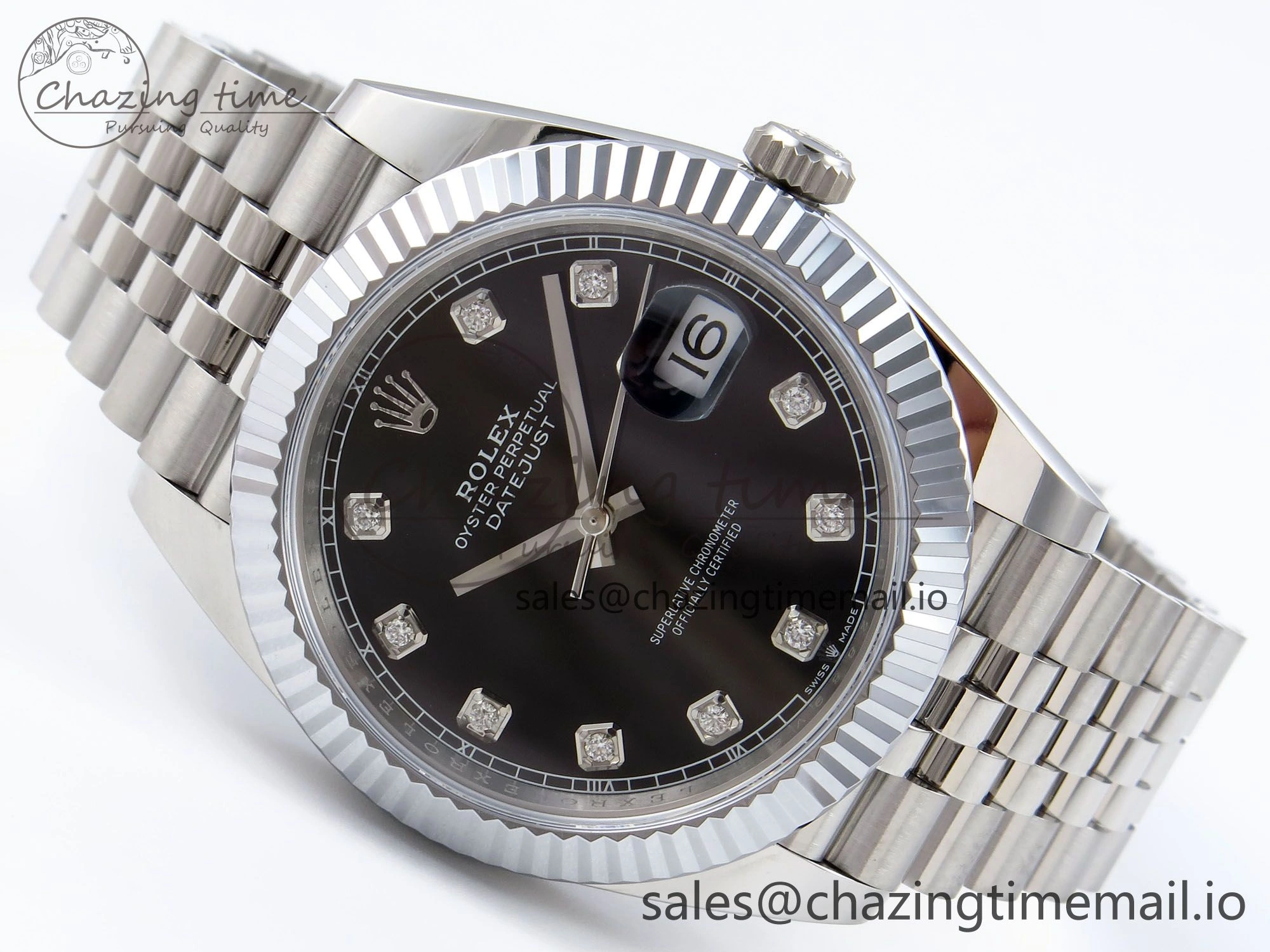 DateJust 41 126334 QF+ 1:1 Best Edition 904L Steel Black Diamonds Dial on SS Jubilee Bracelet VR Durable 937