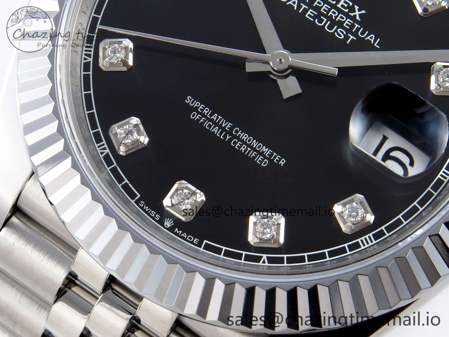 DateJust 41 126334 QF+ 1:1 Best Edition 904L Steel Black Diamonds Dial on SS Jubilee Bracelet VR Durable 937