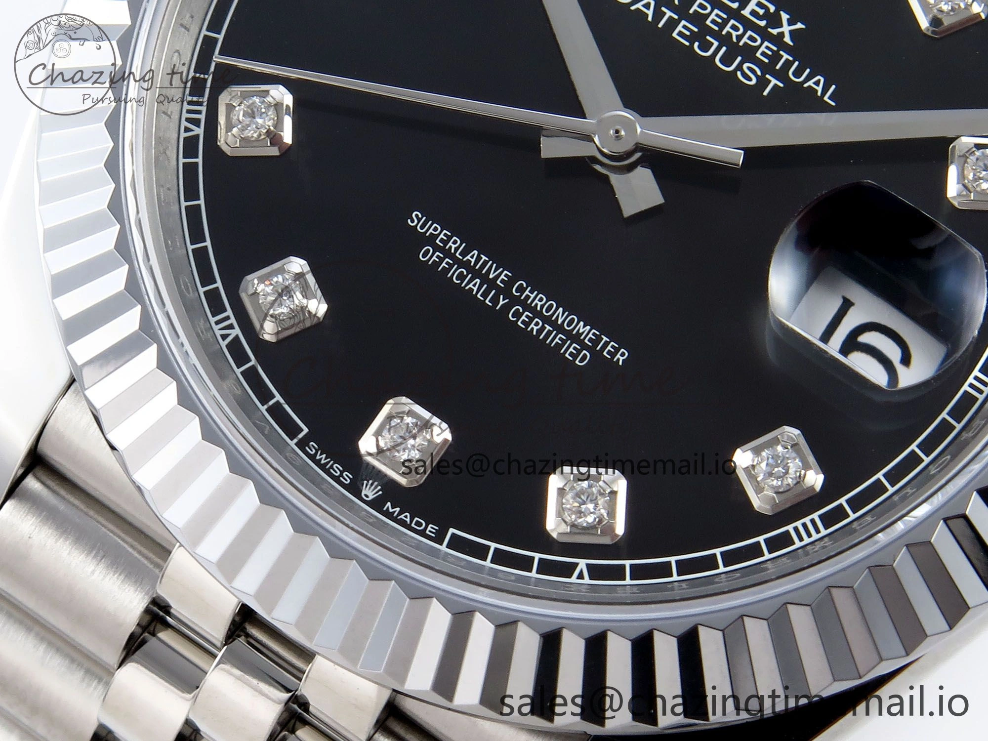 DateJust 41 126334 QF+ 1:1 Best Edition 904L Steel Black Diamonds Dial on SS Jubilee Bracelet VR Durable 937