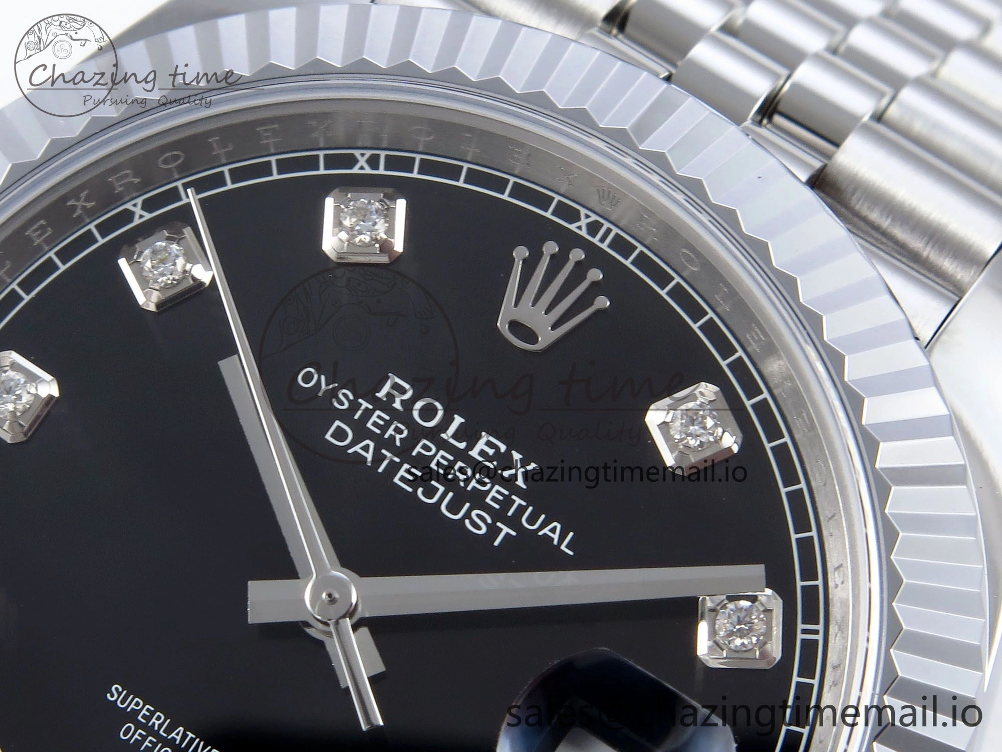 DateJust 41 126334 QF+ 1:1 Best Edition 904L Steel Black Diamonds Dial on SS Jubilee Bracelet VR Durable 937