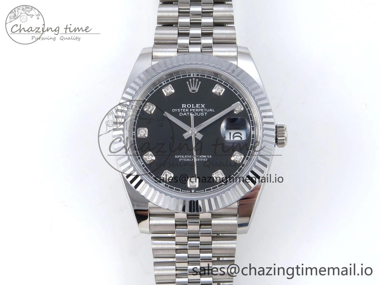 DateJust 41 126334 QF+ 1:1 Best Edition 904L Steel Black Diamonds Dial on SS Jubilee Bracelet VR Durable 937