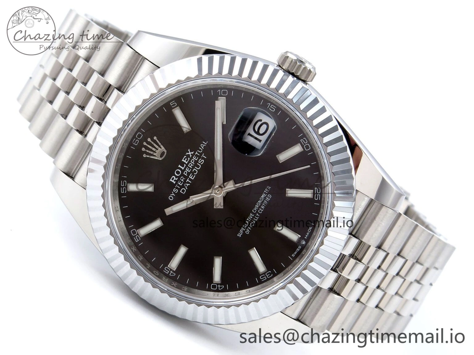 DateJust 41 126334 QF+ 1:1 Best Edition 904L Steel Black Stick Dial on SS Jubilee Bracelet VR ZeroBulk 942