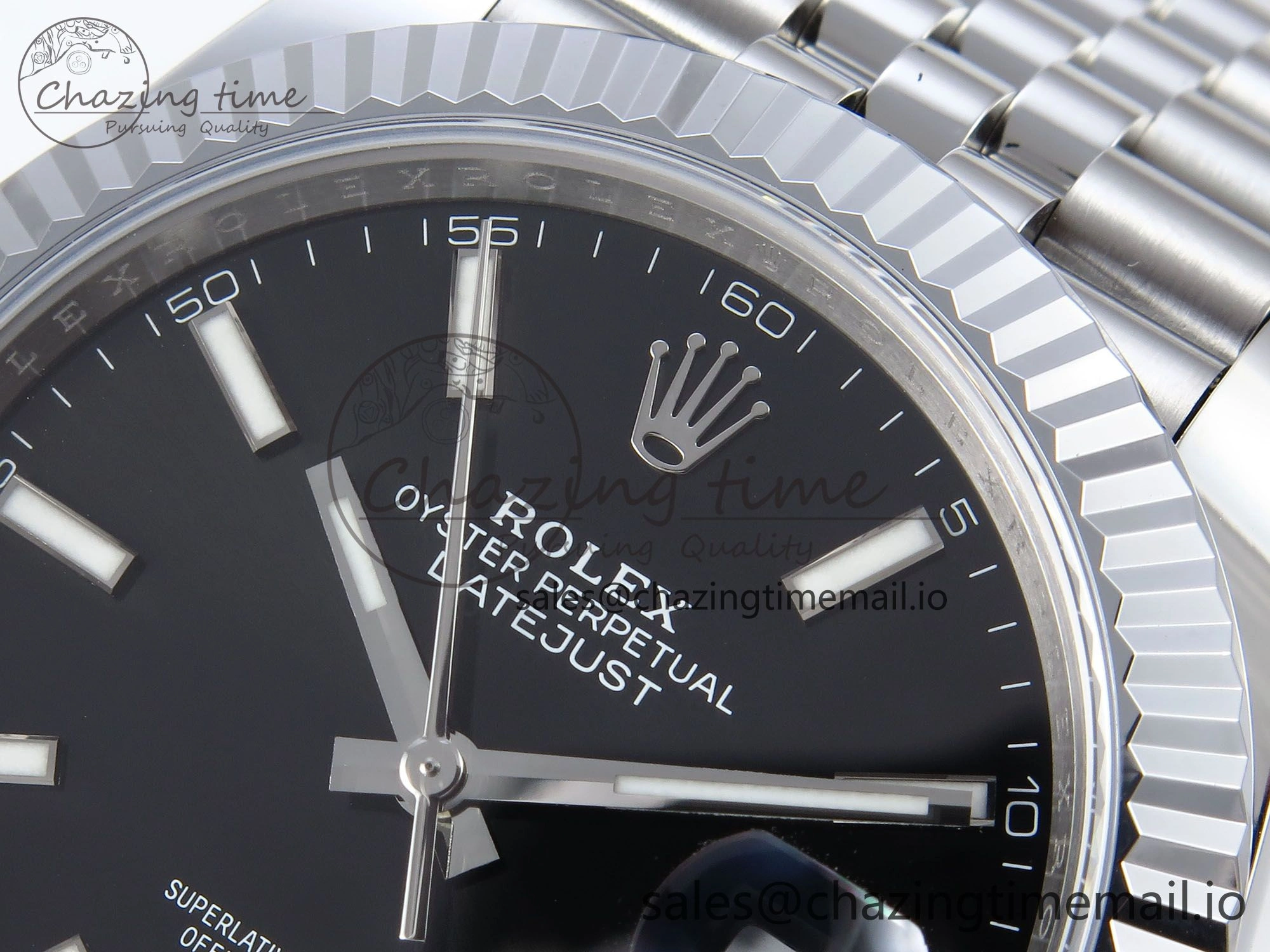 DateJust 41 126334 QF+ 1:1 Best Edition 904L Steel Black Stick Dial on SS Jubilee Bracelet VR ZeroBulk 942
