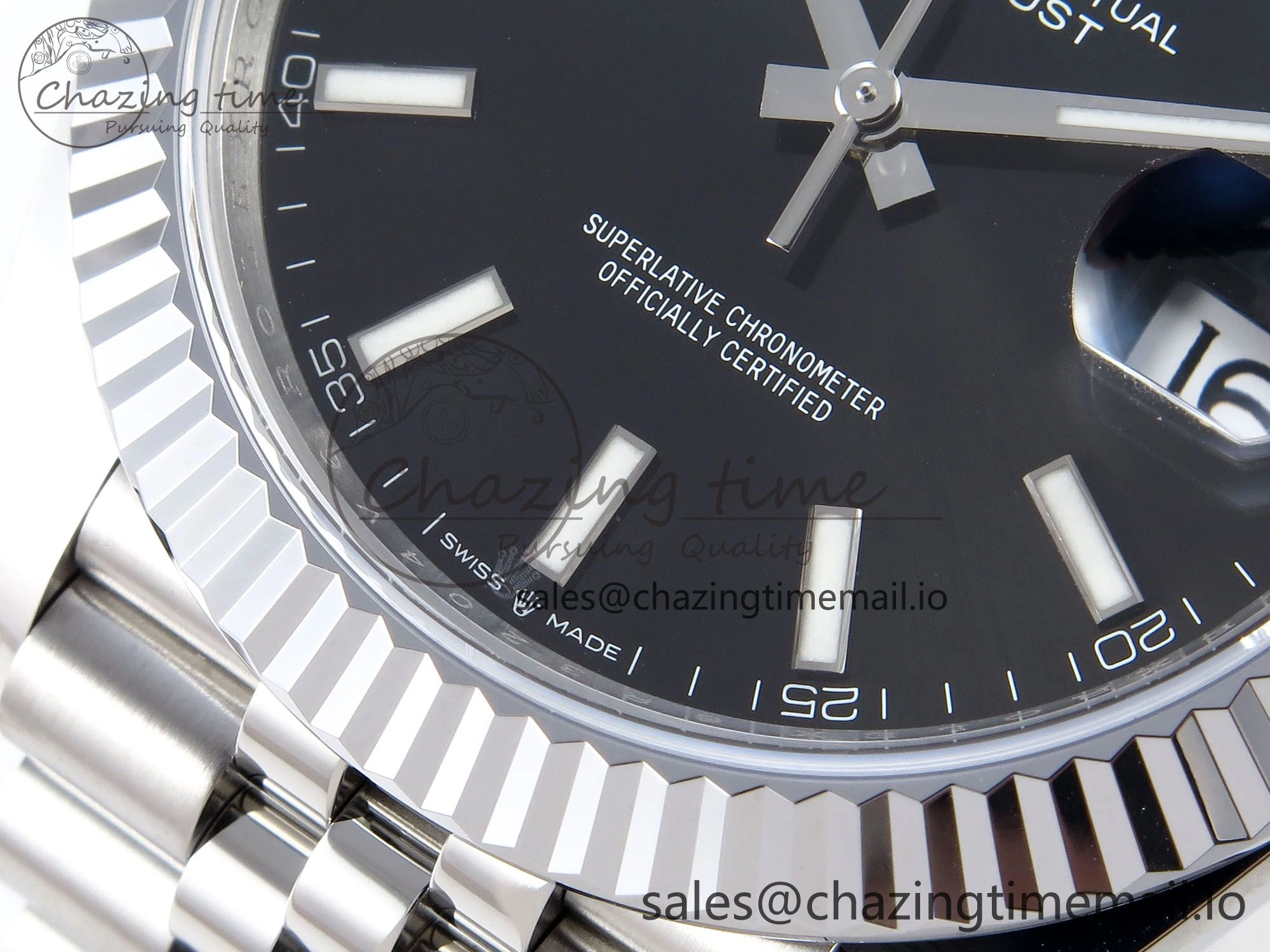 DateJust 41 126334 QF+ 1:1 Best Edition 904L Steel Black Stick Dial on SS Jubilee Bracelet VR ZeroBulk 942