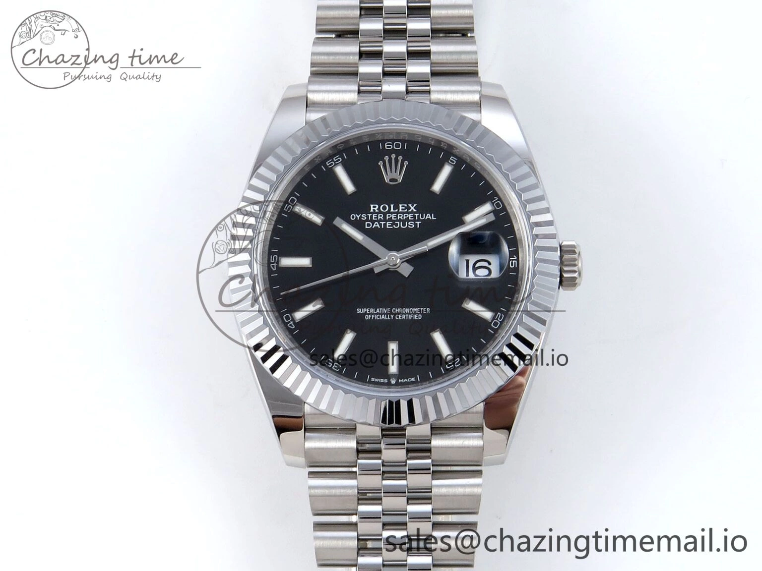 DateJust 41 126334 QF+ 1:1 Best Edition 904L Steel Black Stick Dial on SS Jubilee Bracelet VR ZeroBulk 942