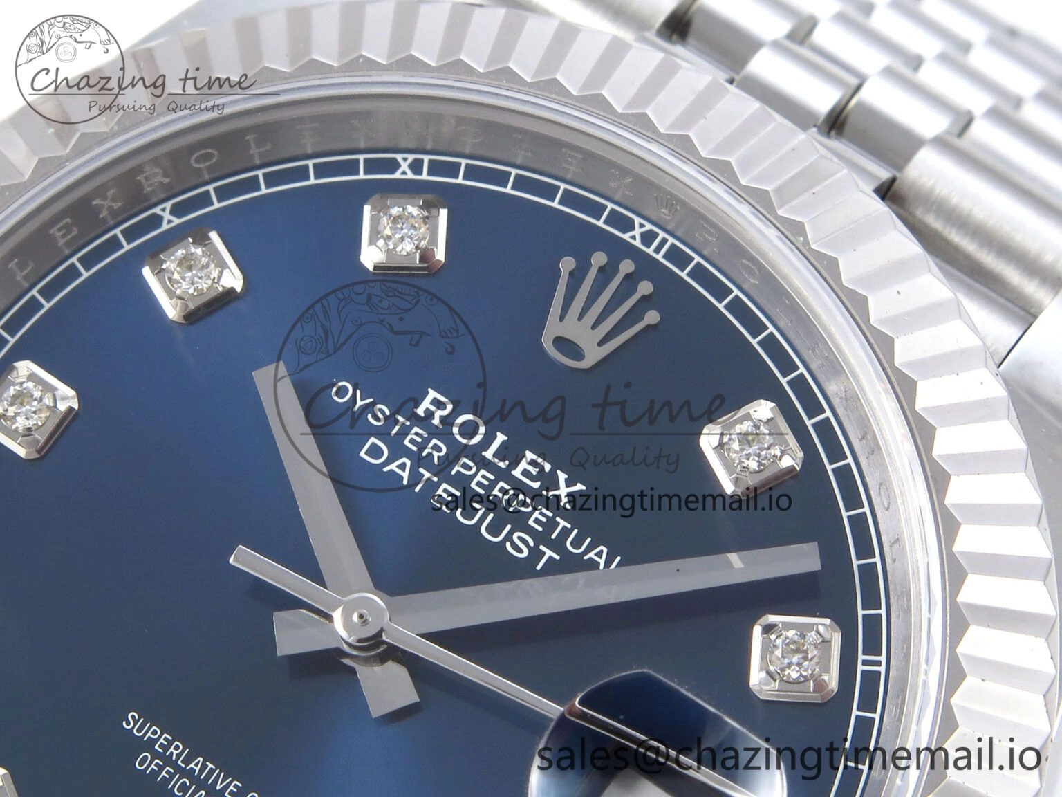 DateJust 41 126334 QF+ 1:1 Best Edition 904L Steel Blue Diamonds Dial on SS Jubilee Bracelet VR Thermal 938