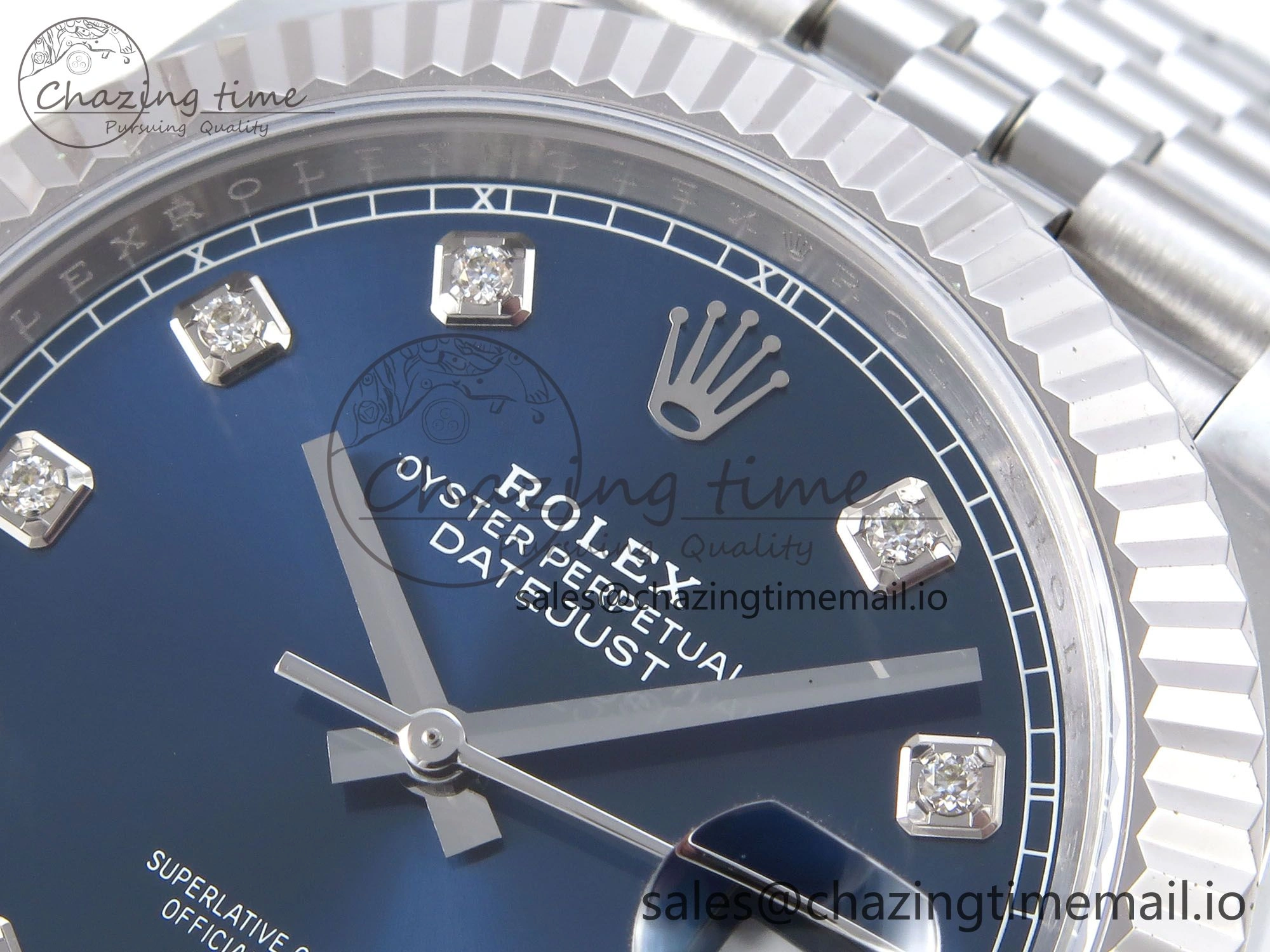 DateJust 41 126334 QF+ 1:1 Best Edition 904L Steel Blue Diamonds Dial on SS Jubilee Bracelet VR Thermal 938