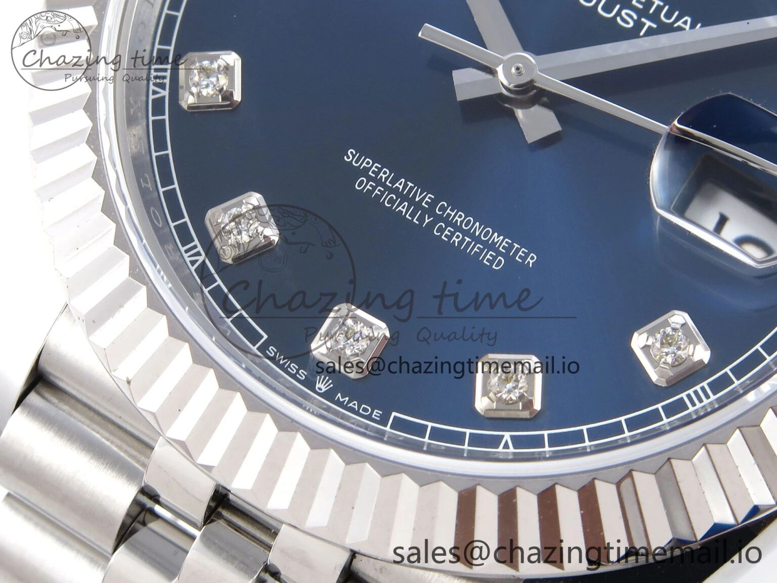 DateJust 41 126334 QF+ 1:1 Best Edition 904L Steel Blue Diamonds Dial on SS Jubilee Bracelet VR Thermal 938