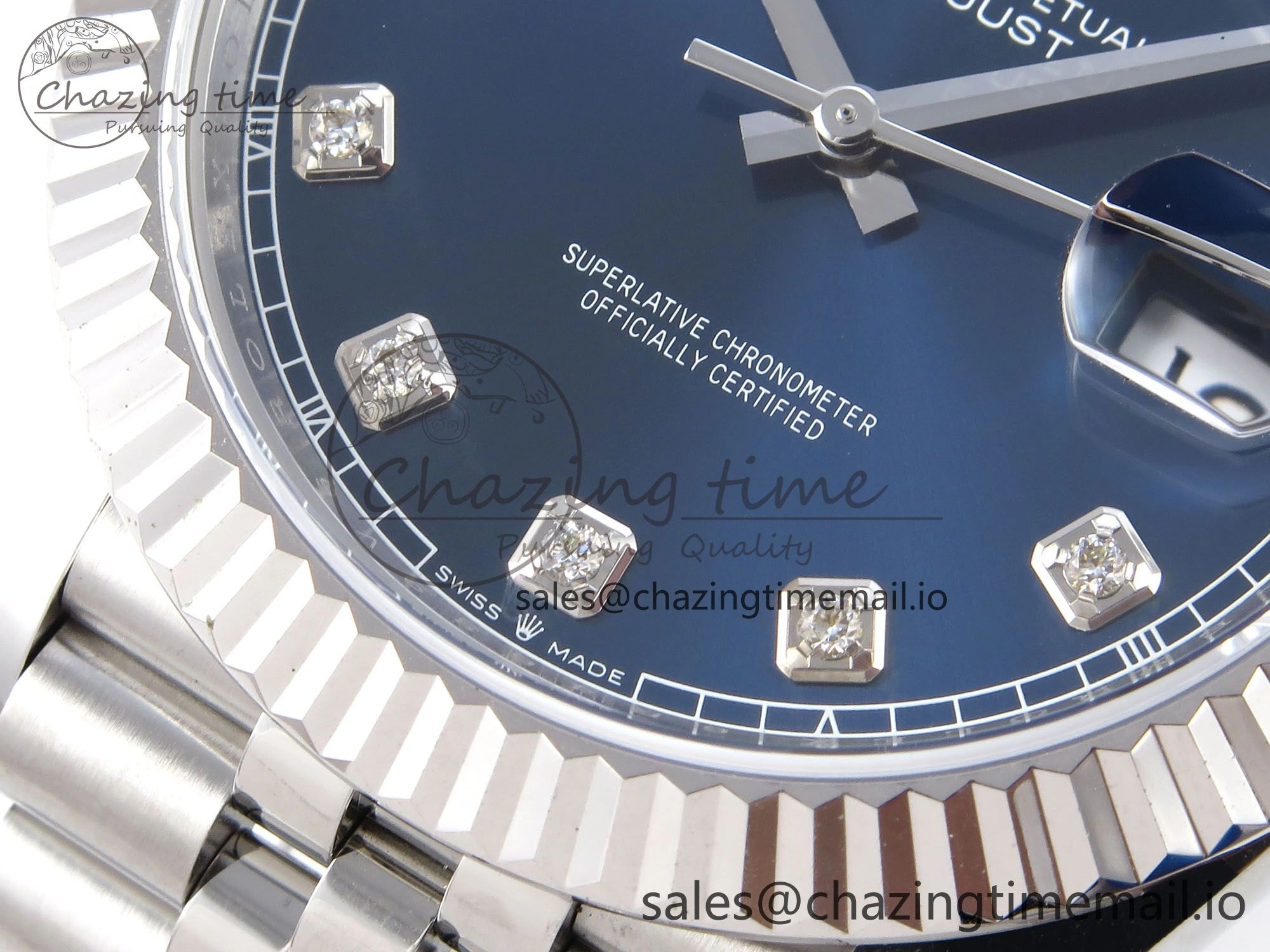 DateJust 41 126334 QF+ 1:1 Best Edition 904L Steel Blue Diamonds Dial on SS Jubilee Bracelet VR Thermal 938