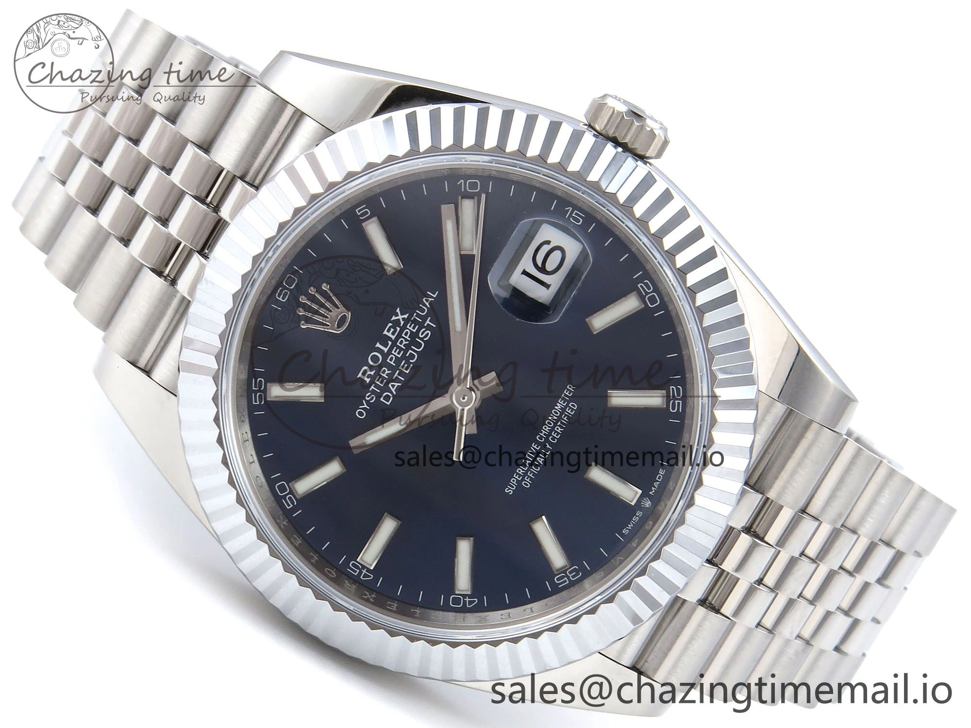 DateJust 41 126334 QF+ 1:1 Best Edition 904L Steel Blue Stick Dial on SS Jubilee Bracelet VR Thermal 932