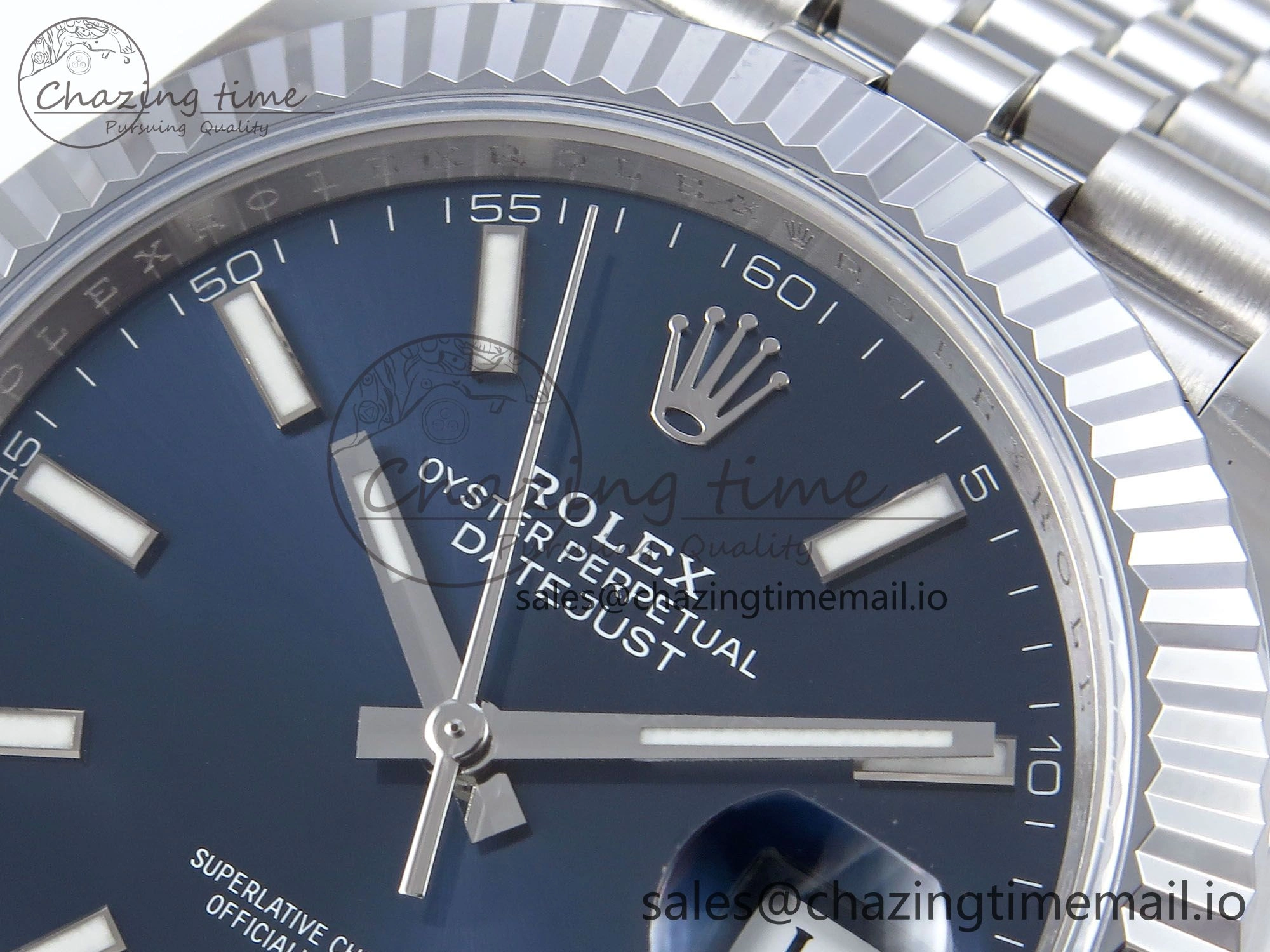 DateJust 41 126334 QF+ 1:1 Best Edition 904L Steel Blue Stick Dial on SS Jubilee Bracelet VR Thermal 932