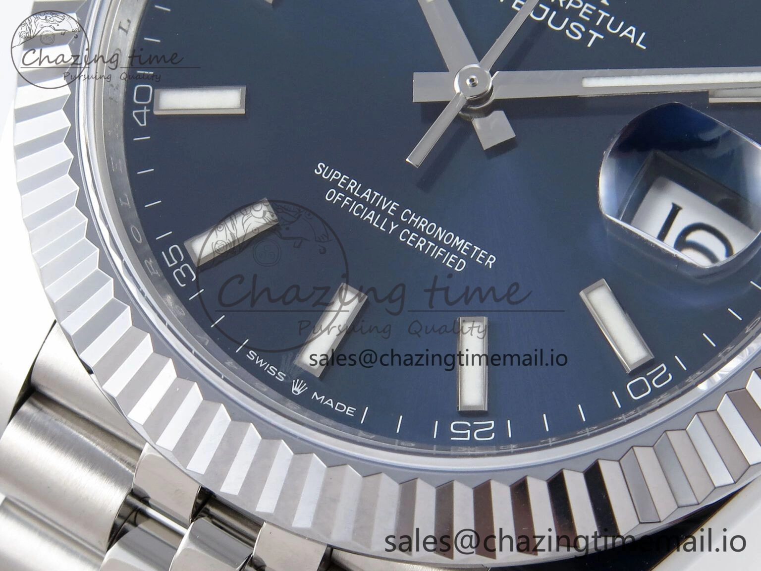 DateJust 41 126334 QF+ 1:1 Best Edition 904L Steel Blue Stick Dial on SS Jubilee Bracelet VR Thermal 932