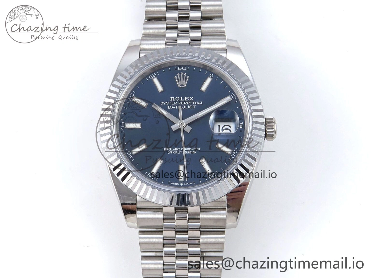 DateJust 41 126334 QF+ 1:1 Best Edition 904L Steel Blue Stick Dial on SS Jubilee Bracelet VR Thermal 932