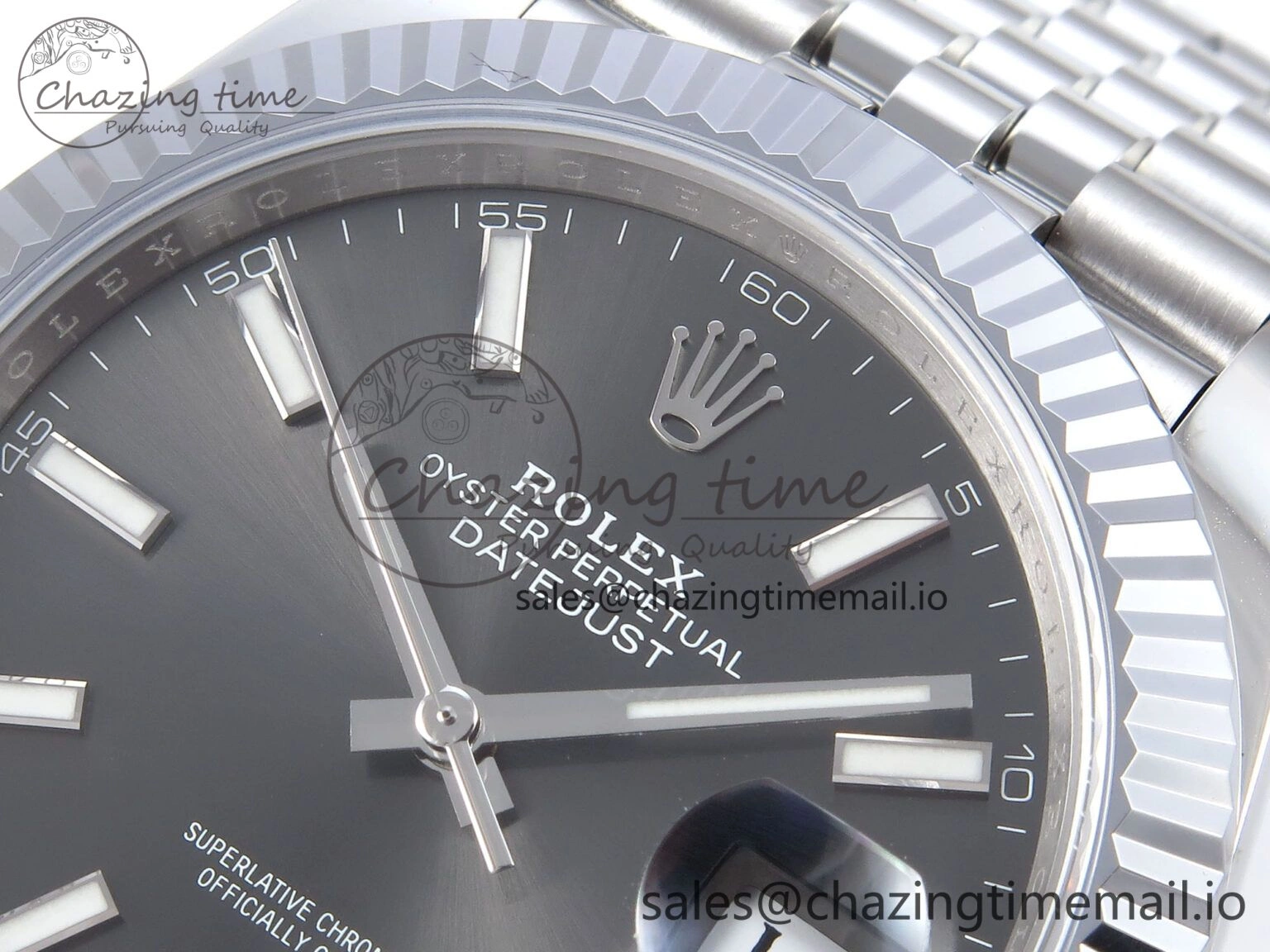 DateJust 41 126334 QF+ 1:1 Best Edition 904L Steel Gray Stick Dial on SS Jubilee Bracelet VR Minimalist 939