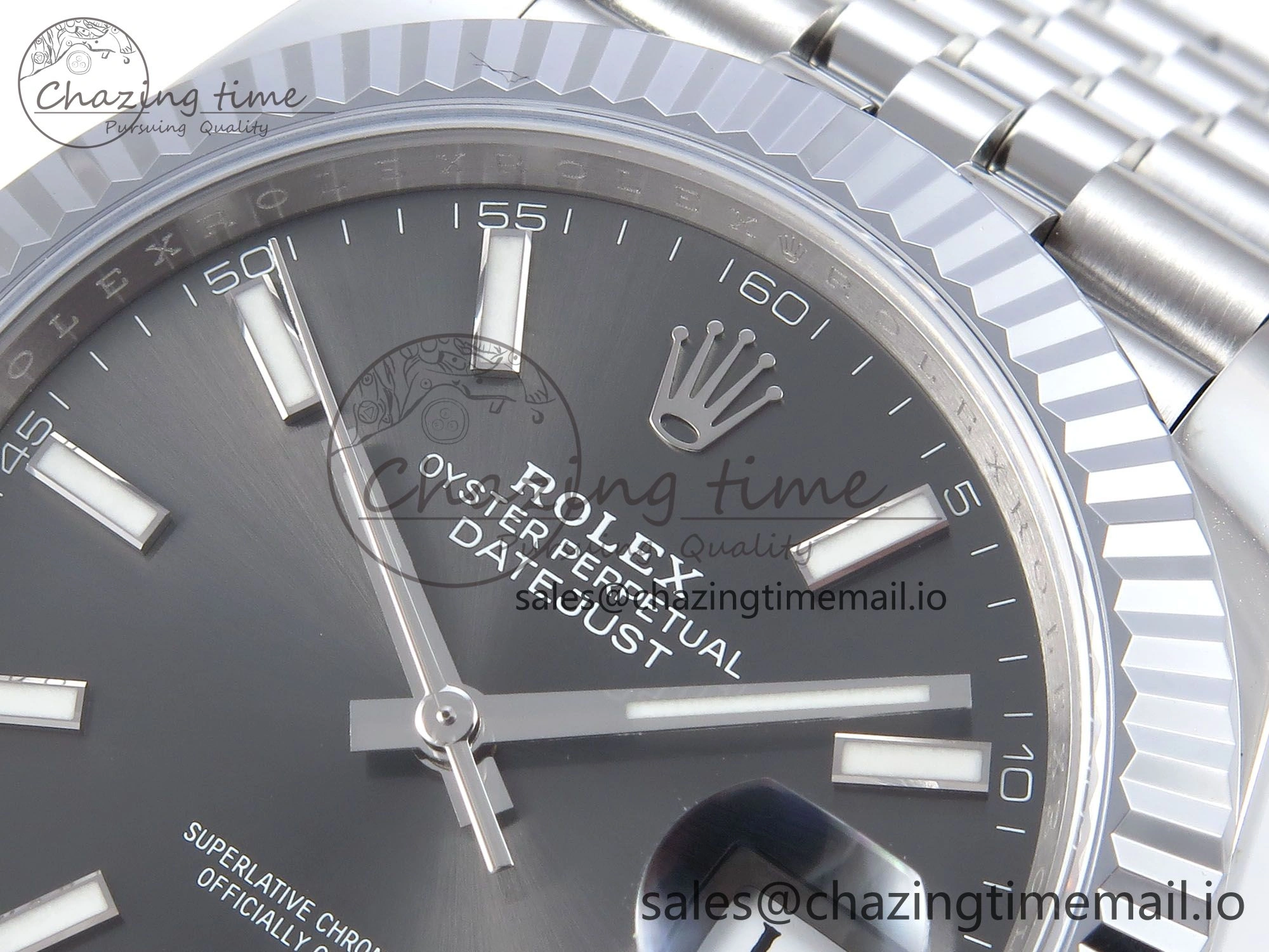 DateJust 41 126334 QF+ 1:1 Best Edition 904L Steel Gray Stick Dial on SS Jubilee Bracelet VR Minimalist 939