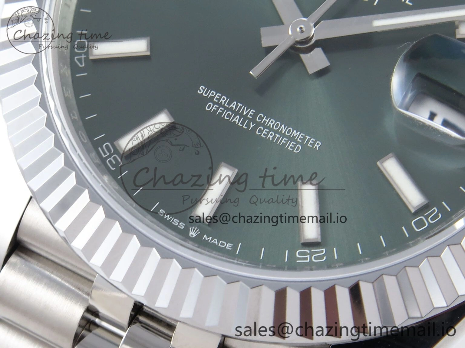 FlexibleFit DateJust 41 126334 QF+ 1:1 Best Edition 904L Steel Green Stick Dial on SS Jubilee Bracelet VR 935