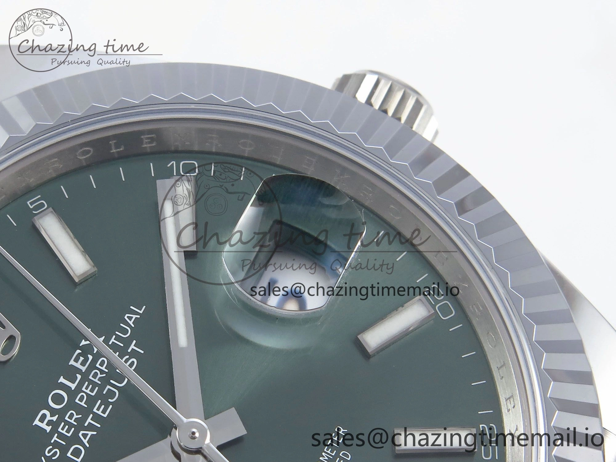 FlexibleFit DateJust 41 126334 QF+ 1:1 Best Edition 904L Steel Green Stick Dial on SS Jubilee Bracelet VR 935