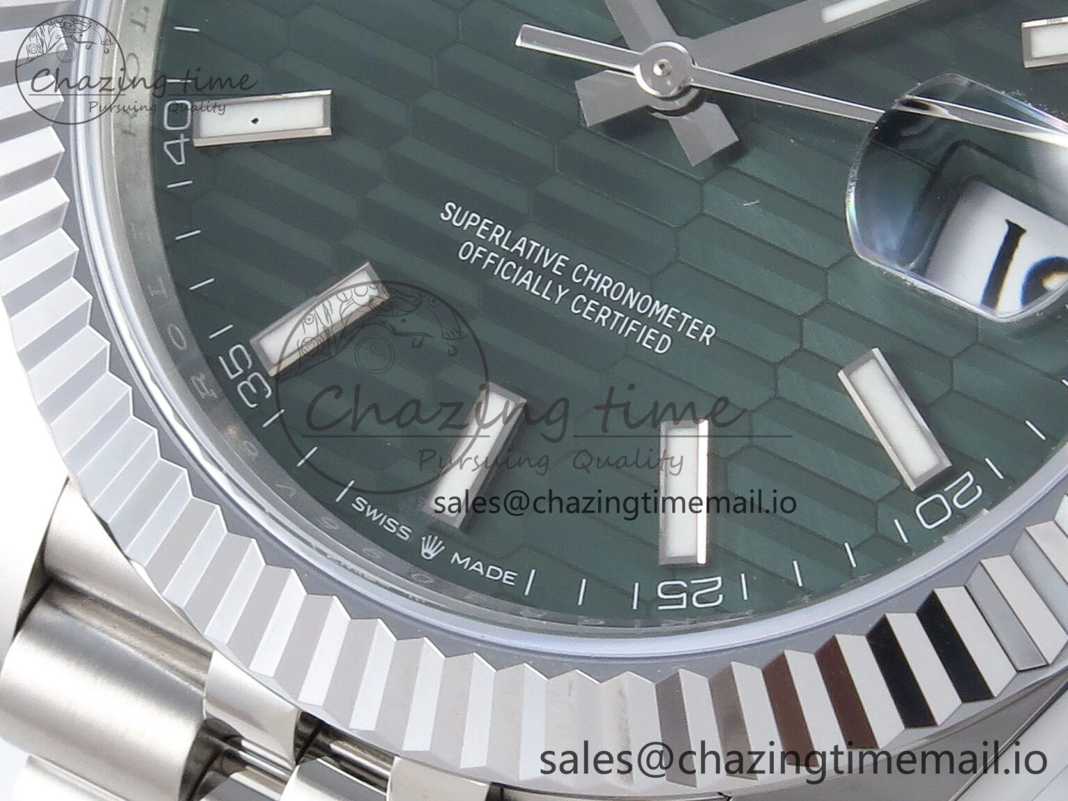 Refined DateJust 41 126334 QF+ 1:1 Best Edition 904L Steel Green Textured Stick Dial on SS Jubilee Bracelet VR 940