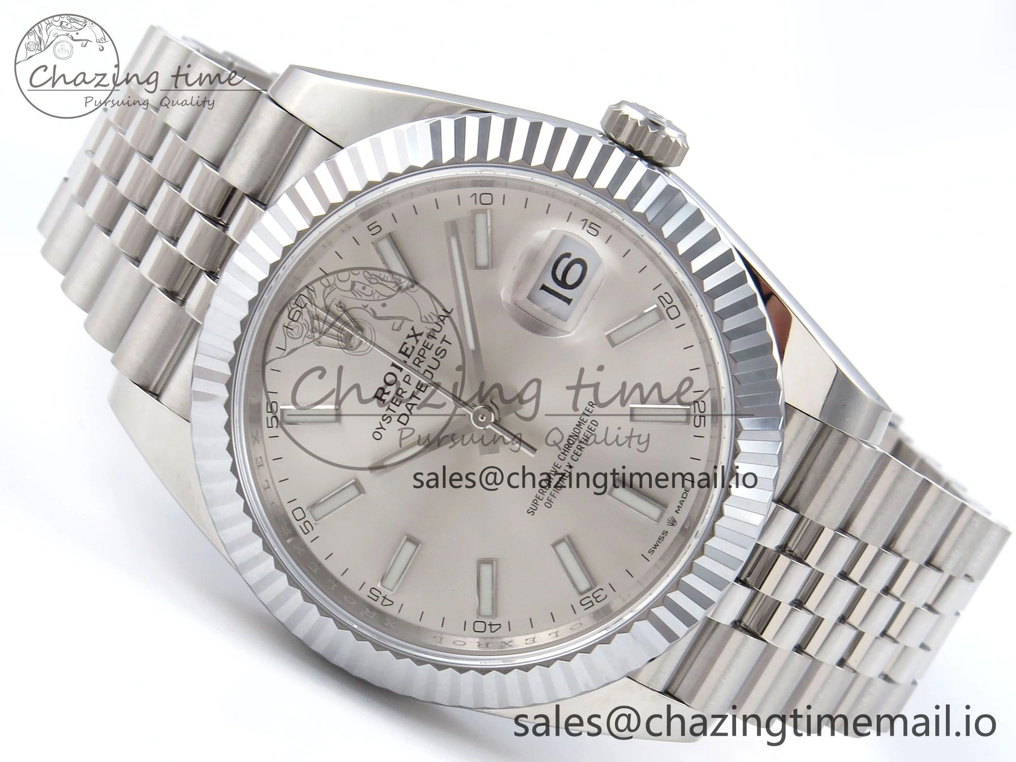 WellDesigned DateJust 41 126334 QF+ 1:1 Best Edition 904L Steel Silver Stick Dial on SS Jubilee Bracelet VR 934
