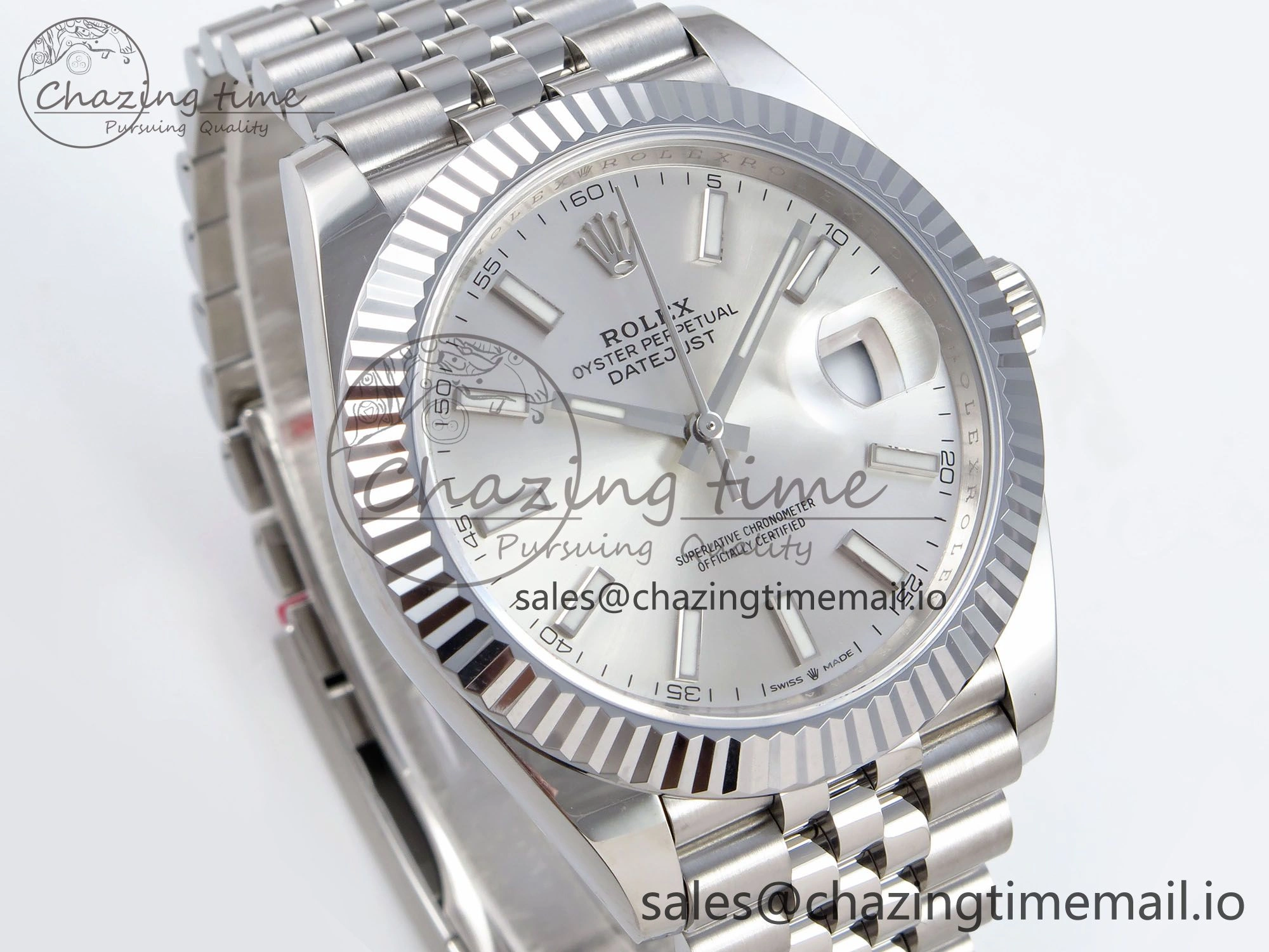 WellDesigned DateJust 41 126334 QF+ 1:1 Best Edition 904L Steel Silver Stick Dial on SS Jubilee Bracelet VR 934