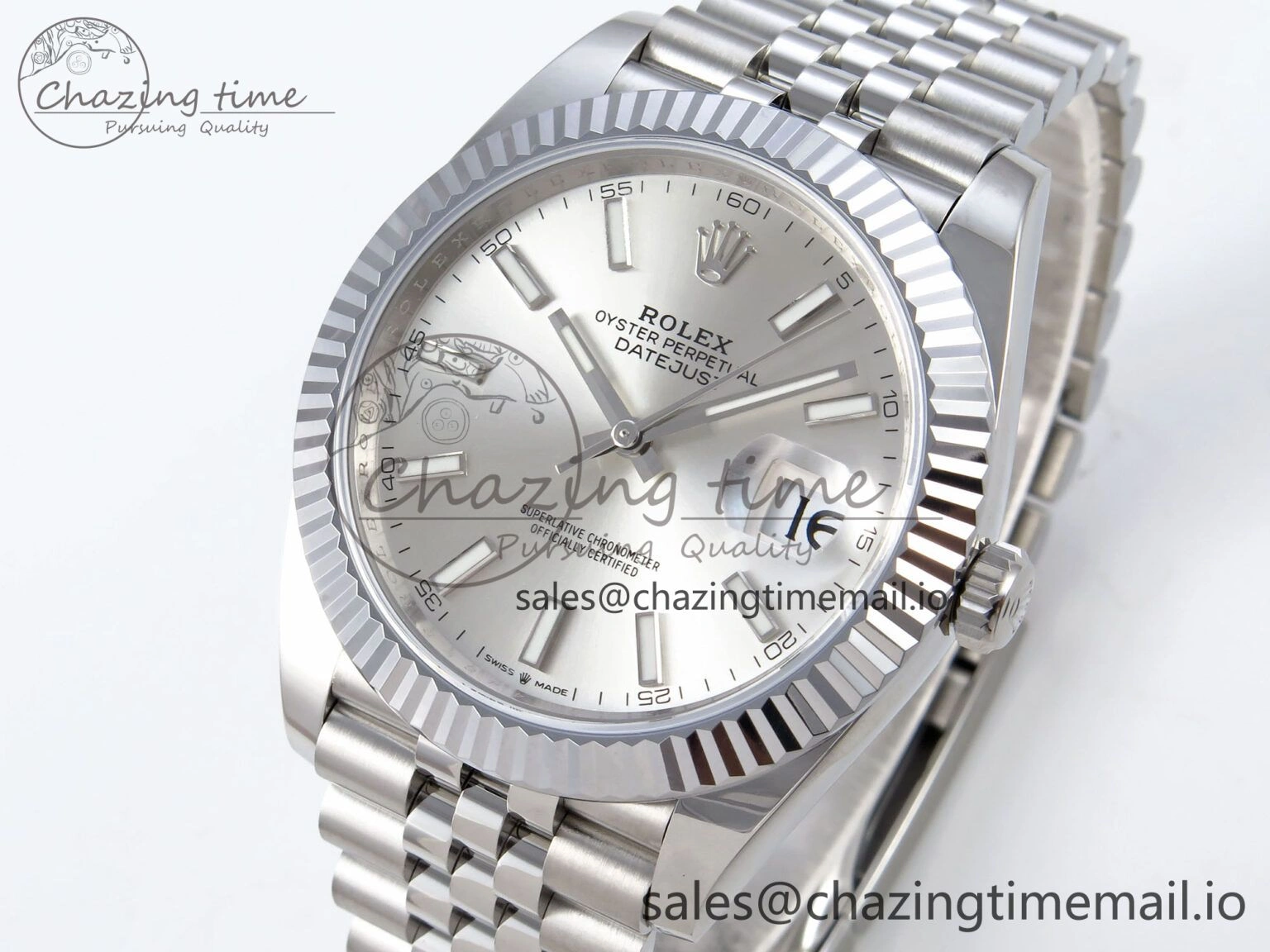 WellDesigned DateJust 41 126334 QF+ 1:1 Best Edition 904L Steel Silver Stick Dial on SS Jubilee Bracelet VR 934