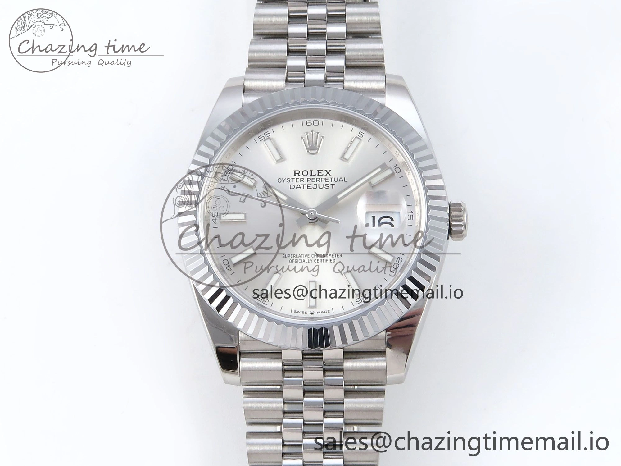 WellDesigned DateJust 41 126334 QF+ 1:1 Best Edition 904L Steel Silver Stick Dial on SS Jubilee Bracelet VR 934