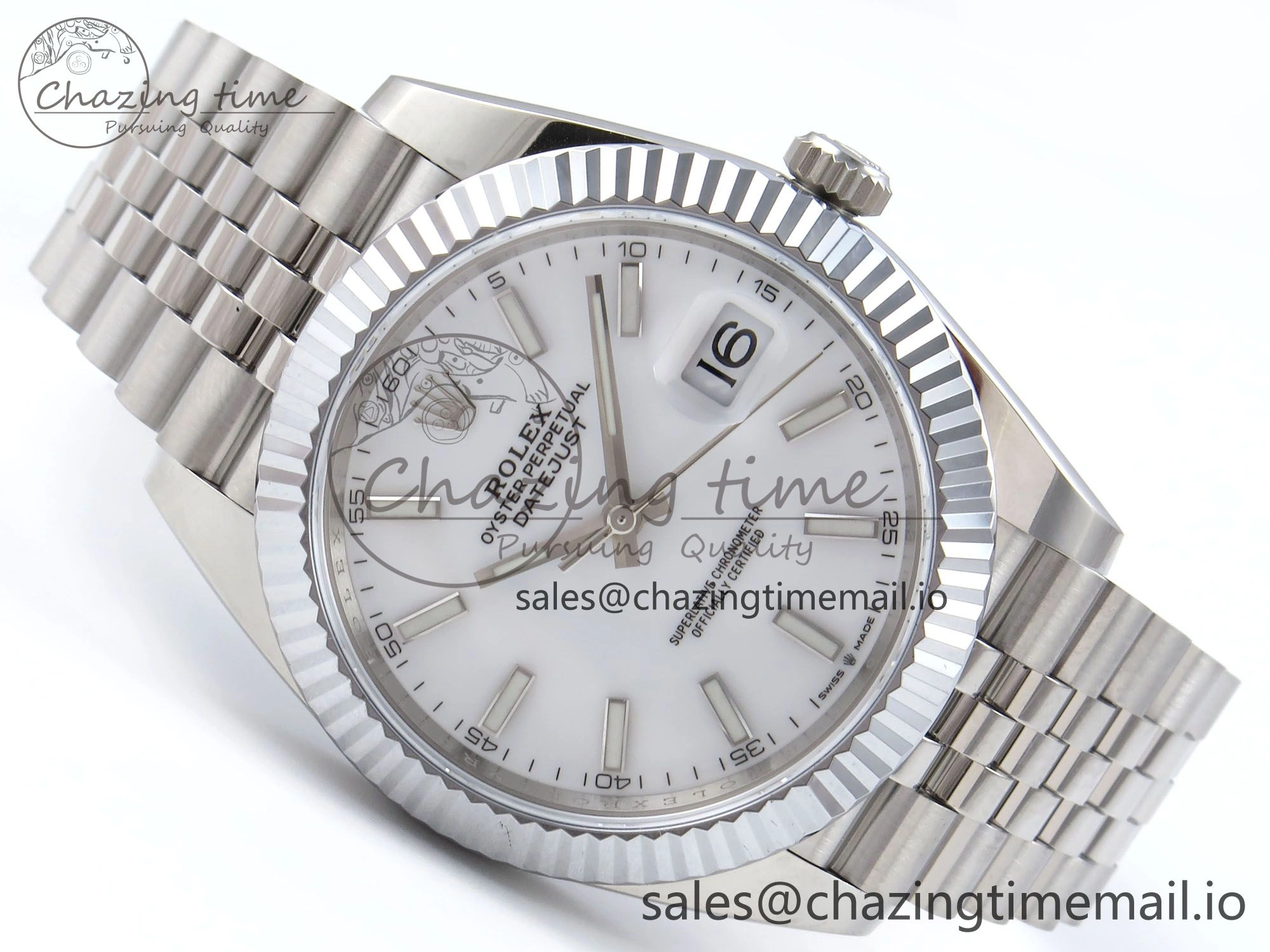 TimelessDesign DateJust 41 126334 QF+ 1:1 Best Edition 904L Steel White Stick Dial on SS Jubilee Bracelet VR 936