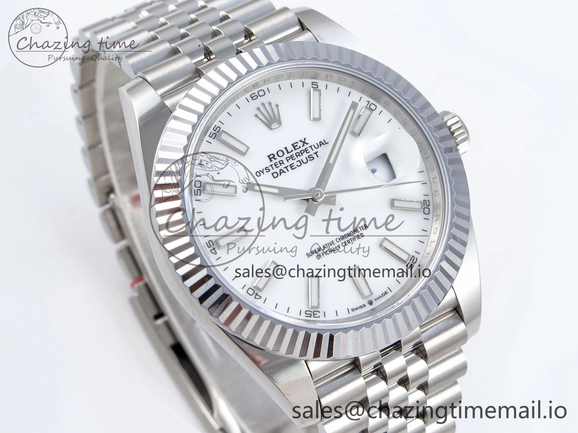 TimelessDesign DateJust 41 126334 QF+ 1:1 Best Edition 904L Steel White Stick Dial on SS Jubilee Bracelet VR 936