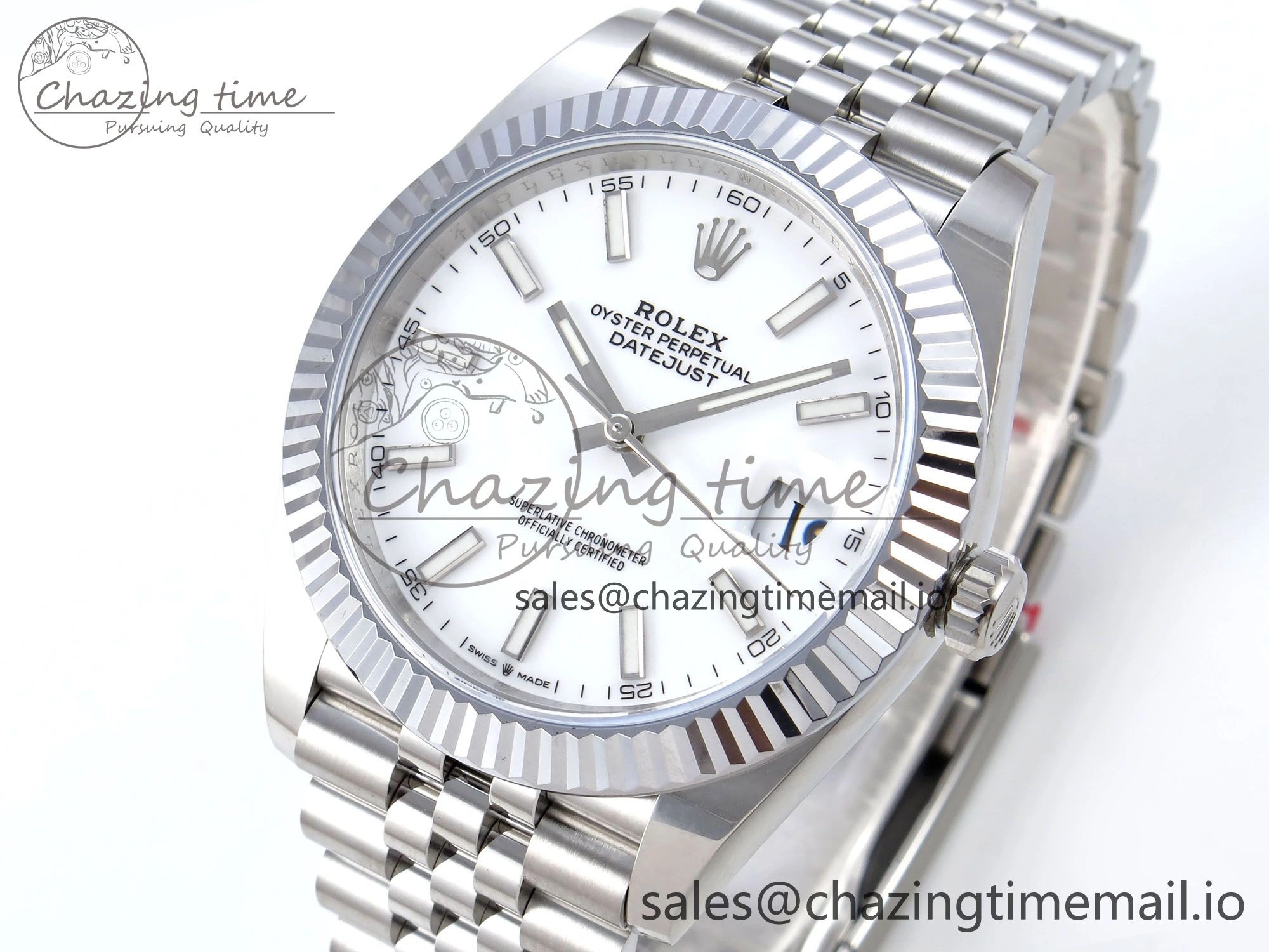 TimelessDesign DateJust 41 126334 QF+ 1:1 Best Edition 904L Steel White Stick Dial on SS Jubilee Bracelet VR 936