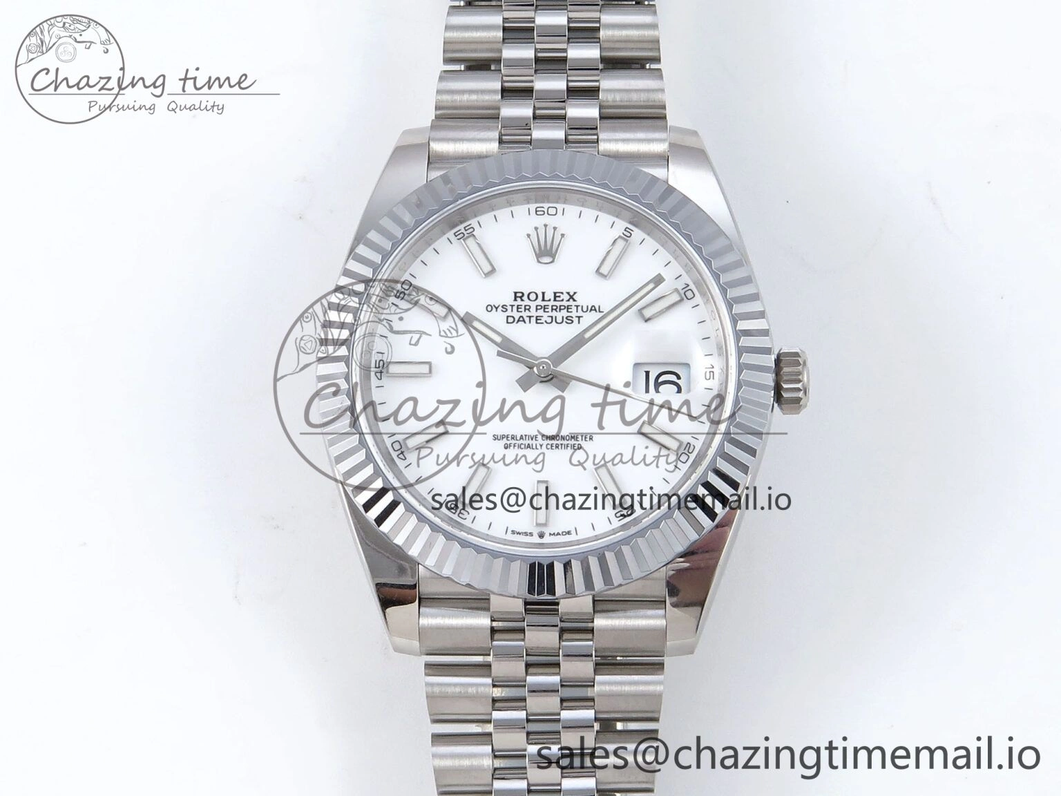 TimelessDesign DateJust 41 126334 QF+ 1:1 Best Edition 904L Steel White Stick Dial on SS Jubilee Bracelet VR 936