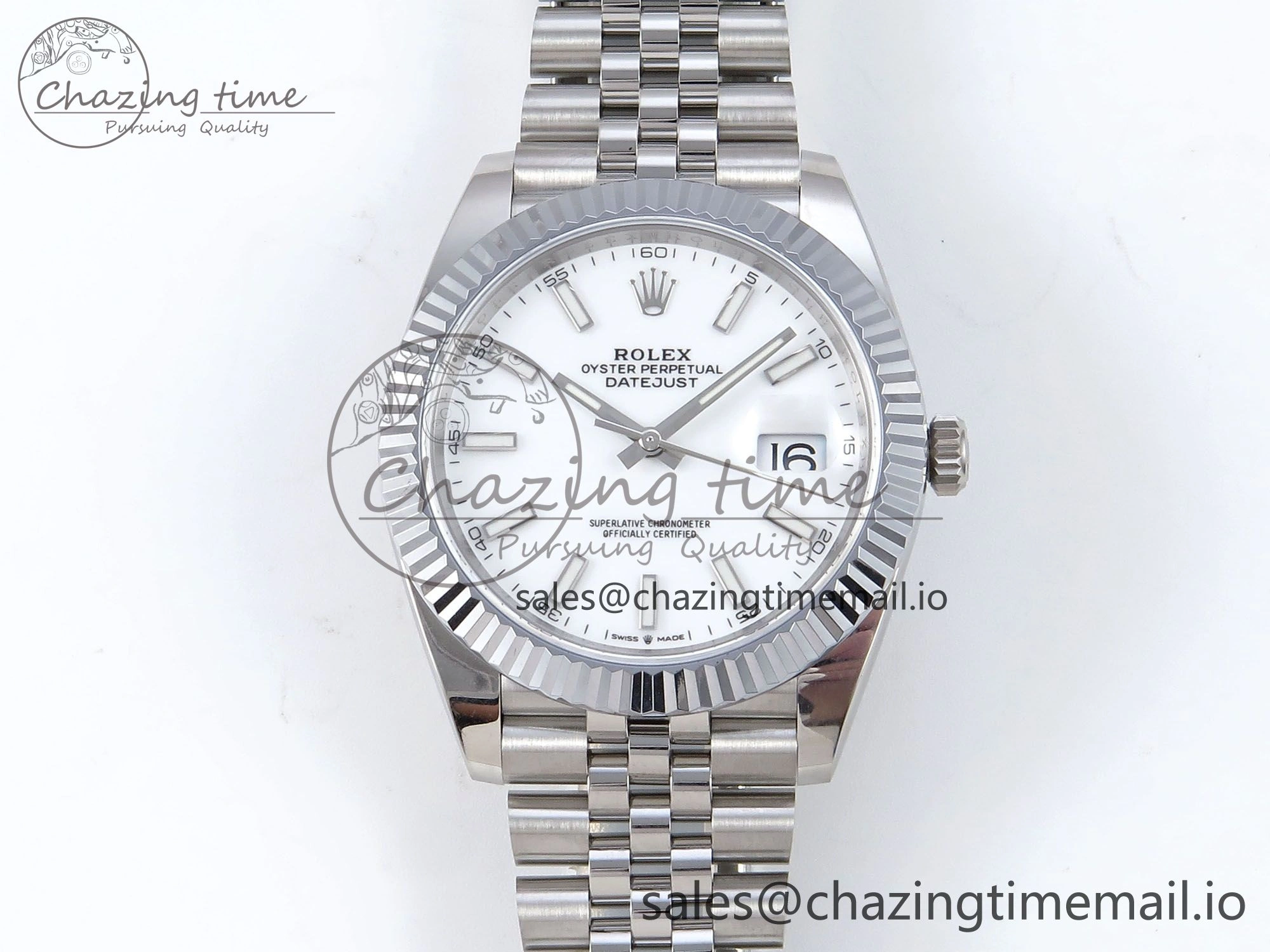 TimelessDesign DateJust 41 126334 QF+ 1:1 Best Edition 904L Steel White Stick Dial on SS Jubilee Bracelet VR 936