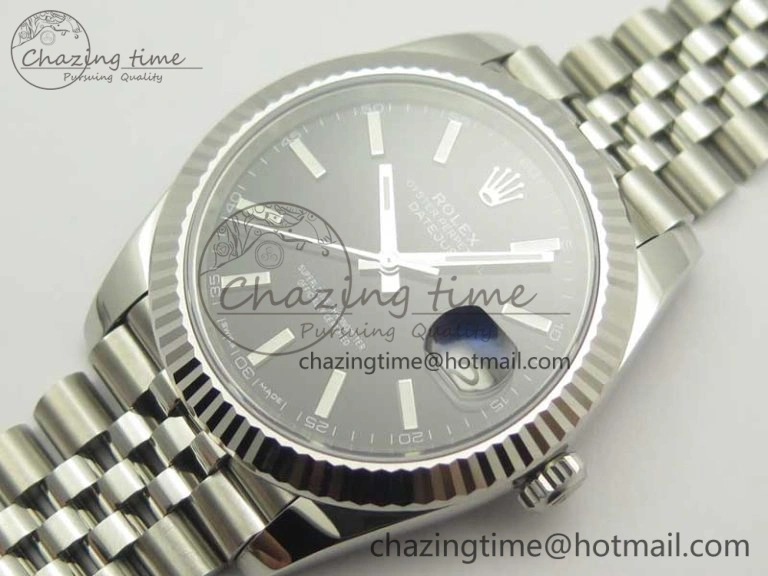 Unique DateJust 41 126334 SS REF 1:1 Best Edition Black Dial Stick Markers on Jubilee Bracelet A3235 Clone V 3383