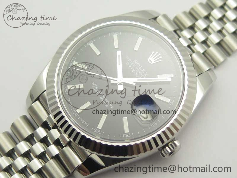 Unique DateJust 41 126334 SS REF 1:1 Best Edition Black Dial Stick Markers on Jubilee Bracelet A3235 Clone V 3383