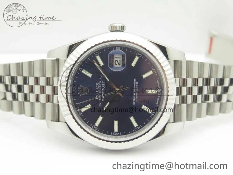 DateJust 41 126334 SS REF 1:1 Best Edition Blue Dial Stick Markers on Jubilee Bracelet A3235 Clone V Sustainable 3381