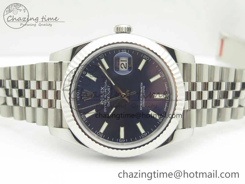 DateJust 41 126334 SS REF 1:1 Best Edition Blue Dial Stick Markers on Jubilee Bracelet A3235 Clone V Sustainable 3381
